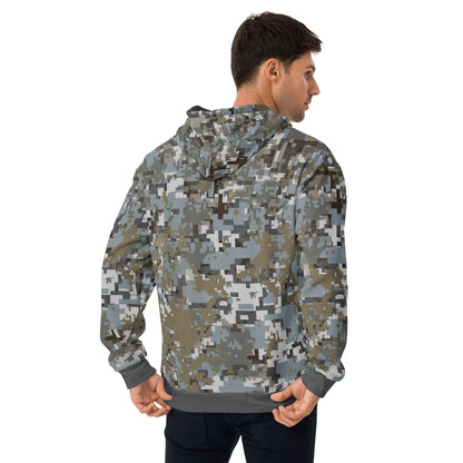 Men's Camo Hoodie - Digital Lagoon