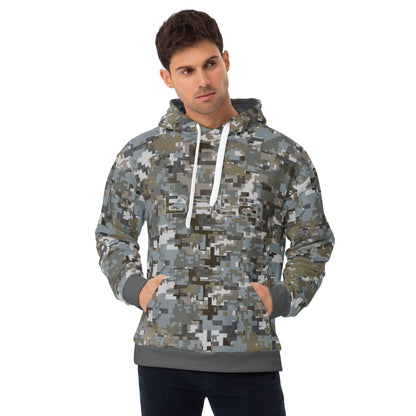 Men's Camo Hoodie - Digital Lagoon